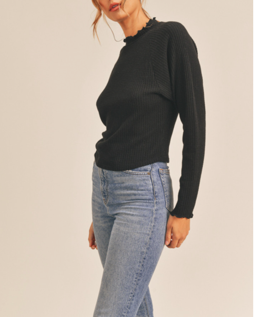Lettuce Edge Waffle Knit Top