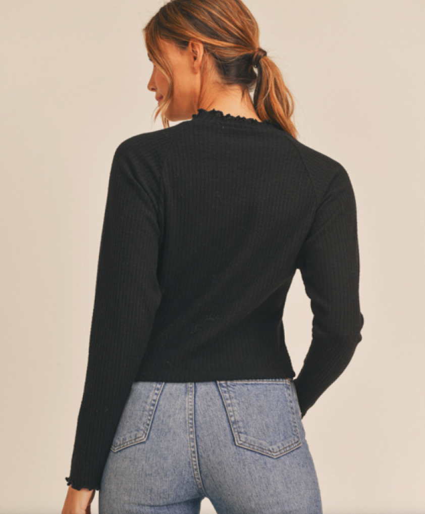 Lettuce Edge Waffle Knit Top