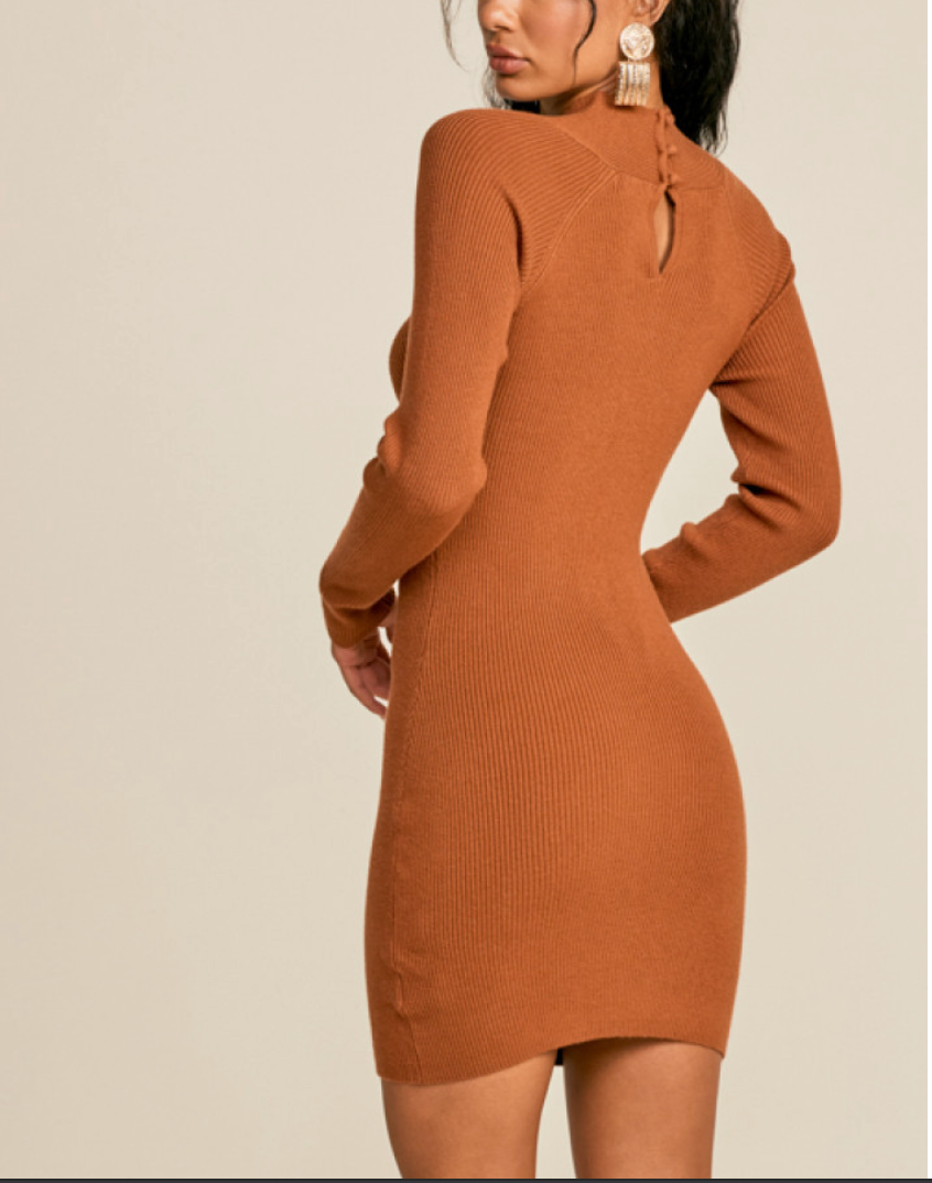 Cutout Mini Sweater Dress