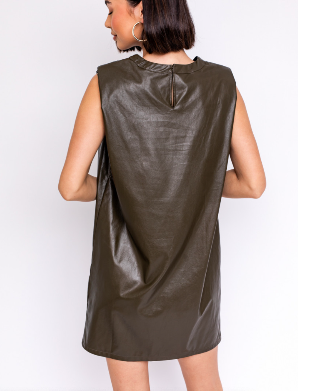 Faux Leather Muscle Tee Dress