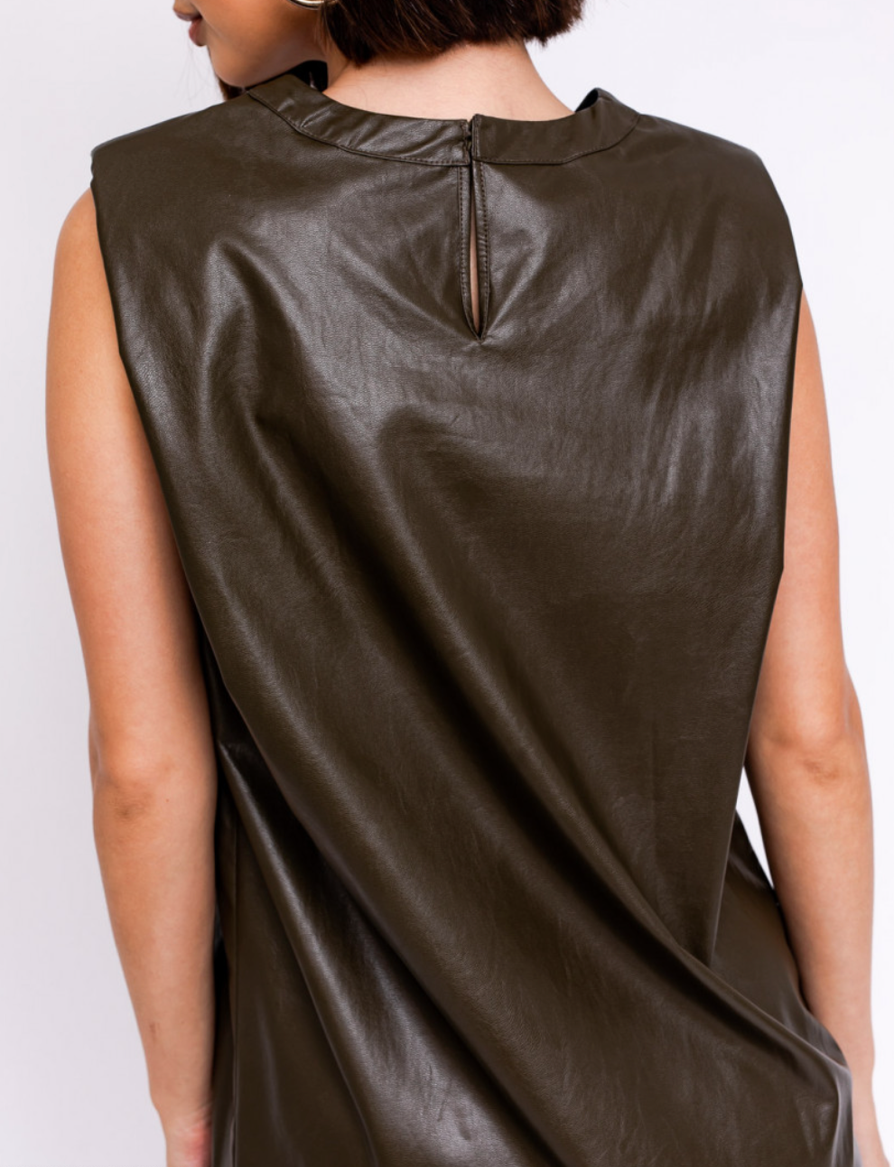 Faux Leather Muscle Tee Dress