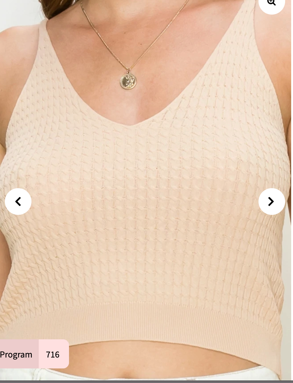 Lightweight Knitted V-Neck Crop Cami