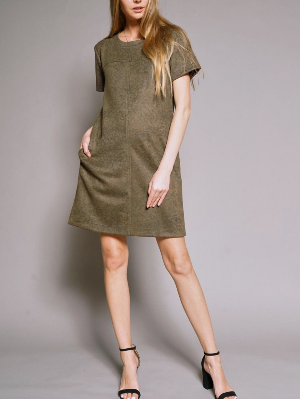 Dark Olive Suede Dress