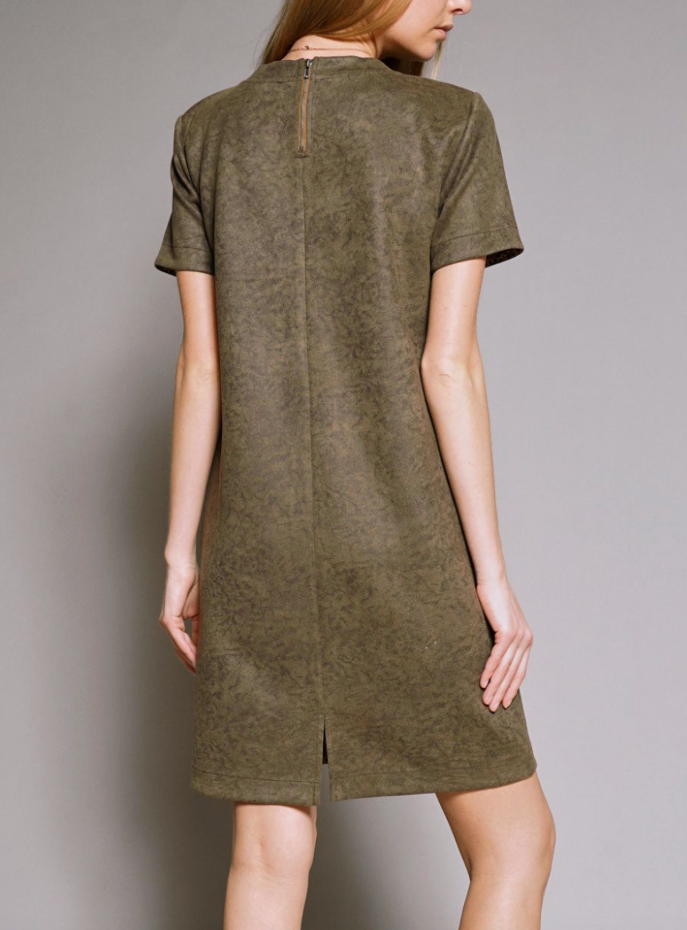 Dark Olive Suede Dress