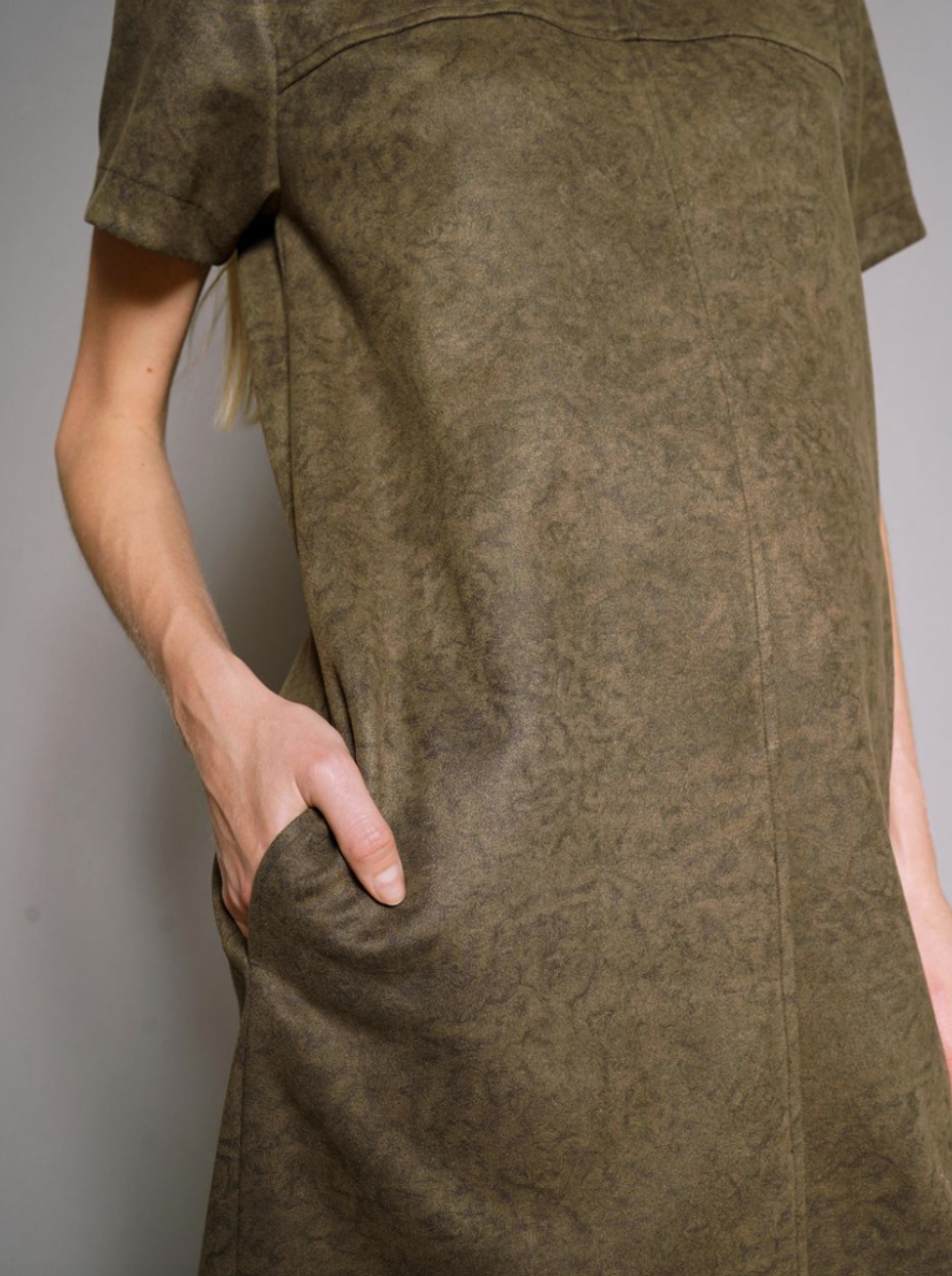 Dark Olive Suede Dress